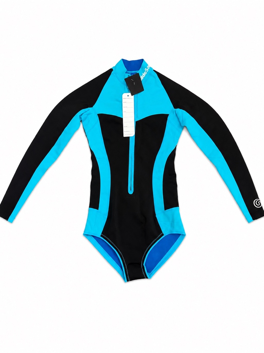 GlideSoul Long Sleeve Surf Swimsuit Size S NWT Black Turquoise